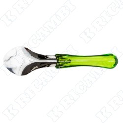 SPATOLA ACCIAIO INOX MANICO TRASP.VERDE CM.26
